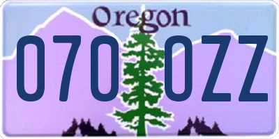 OR license plate 070OZZ