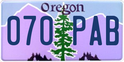 OR license plate 070PAB