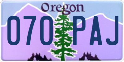 OR license plate 070PAJ