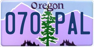 OR license plate 070PAL