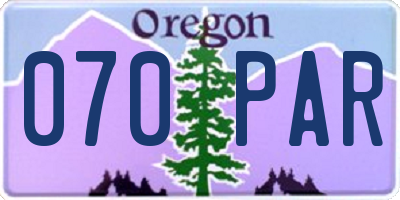 OR license plate 070PAR