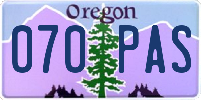 OR license plate 070PAS