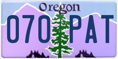 OR license plate 070PAT