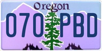 OR license plate 070PBD