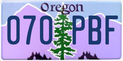 OR license plate 070PBF