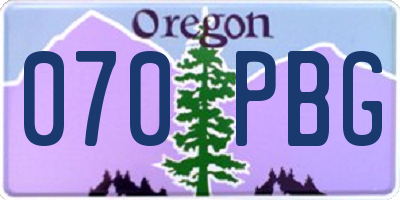 OR license plate 070PBG