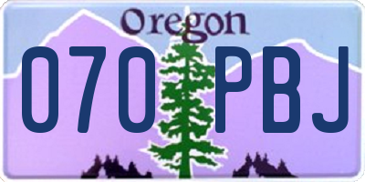 OR license plate 070PBJ