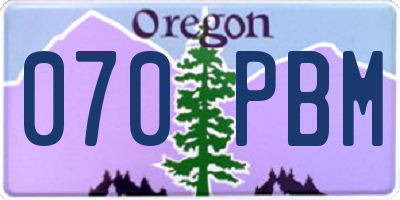 OR license plate 070PBM