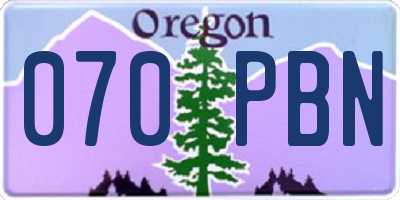 OR license plate 070PBN