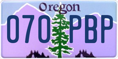 OR license plate 070PBP