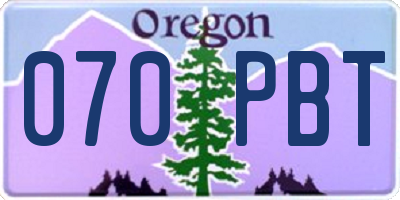 OR license plate 070PBT