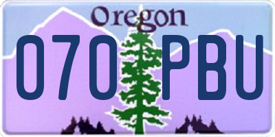 OR license plate 070PBU