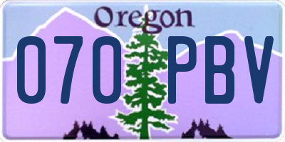 OR license plate 070PBV