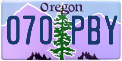 OR license plate 070PBY
