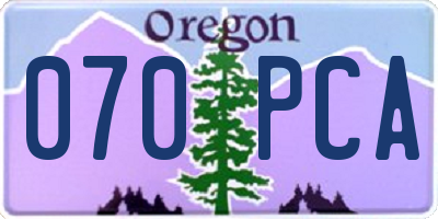 OR license plate 070PCA