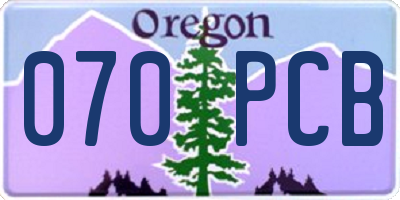 OR license plate 070PCB