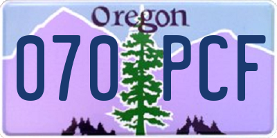 OR license plate 070PCF