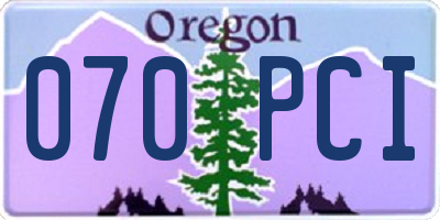 OR license plate 070PCI
