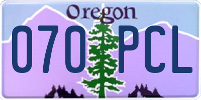 OR license plate 070PCL