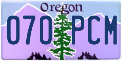 OR license plate 070PCM