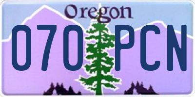 OR license plate 070PCN