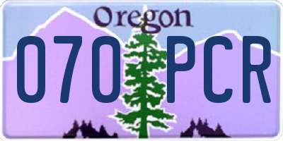 OR license plate 070PCR
