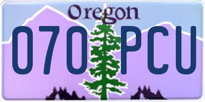 OR license plate 070PCU