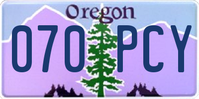 OR license plate 070PCY