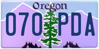OR license plate 070PDA