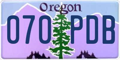 OR license plate 070PDB