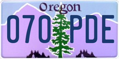 OR license plate 070PDE