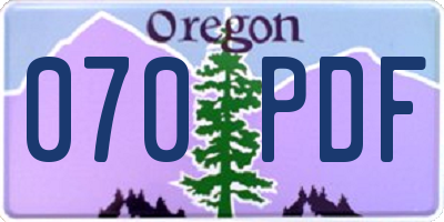 OR license plate 070PDF