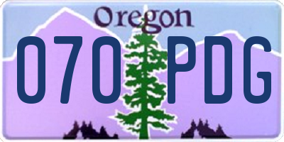 OR license plate 070PDG