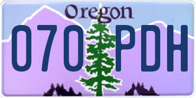 OR license plate 070PDH