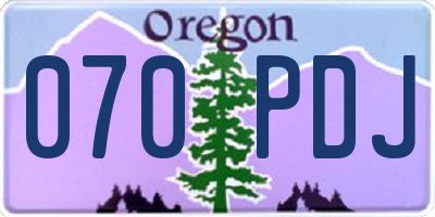 OR license plate 070PDJ