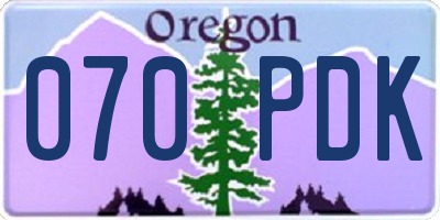 OR license plate 070PDK