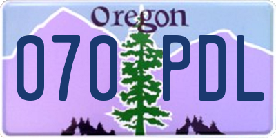 OR license plate 070PDL