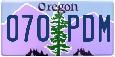 OR license plate 070PDM