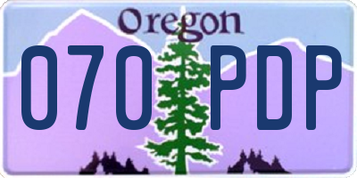 OR license plate 070PDP