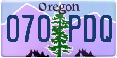 OR license plate 070PDQ