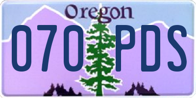 OR license plate 070PDS