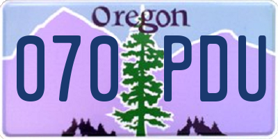 OR license plate 070PDU
