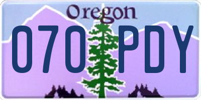 OR license plate 070PDY