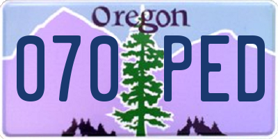 OR license plate 070PED