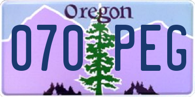 OR license plate 070PEG