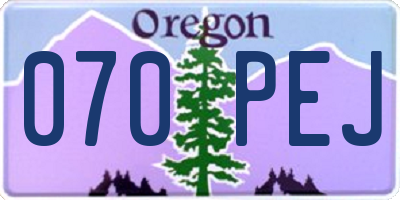 OR license plate 070PEJ