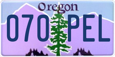 OR license plate 070PEL