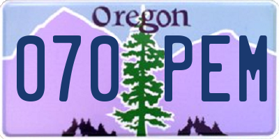 OR license plate 070PEM
