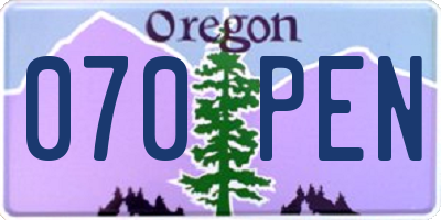 OR license plate 070PEN