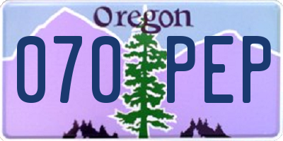 OR license plate 070PEP